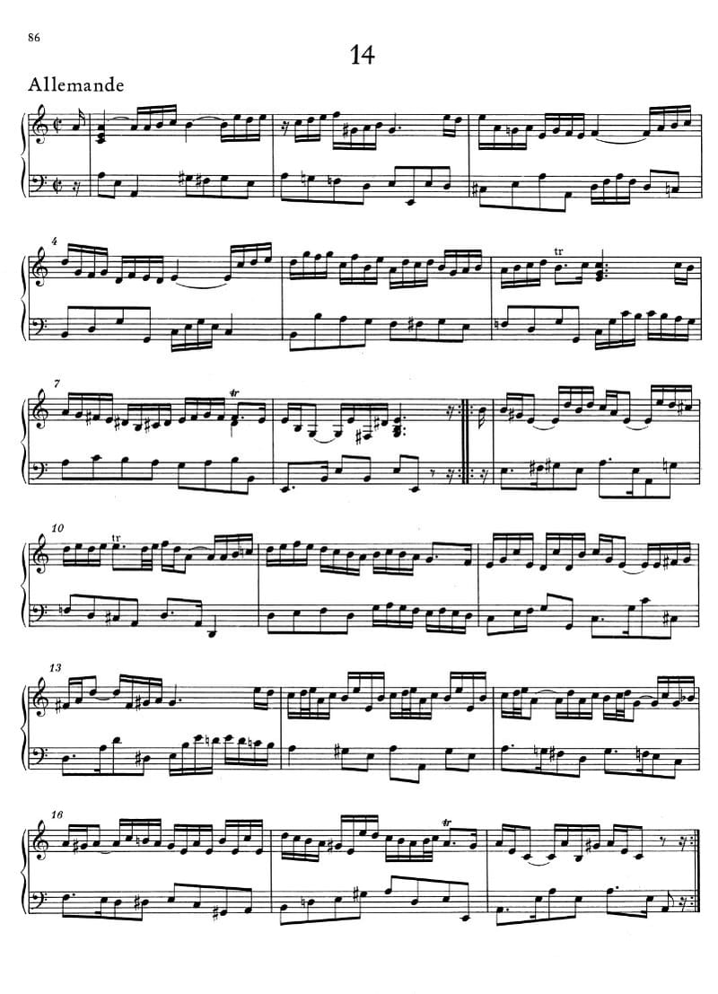 Preview of Allemande in A minor