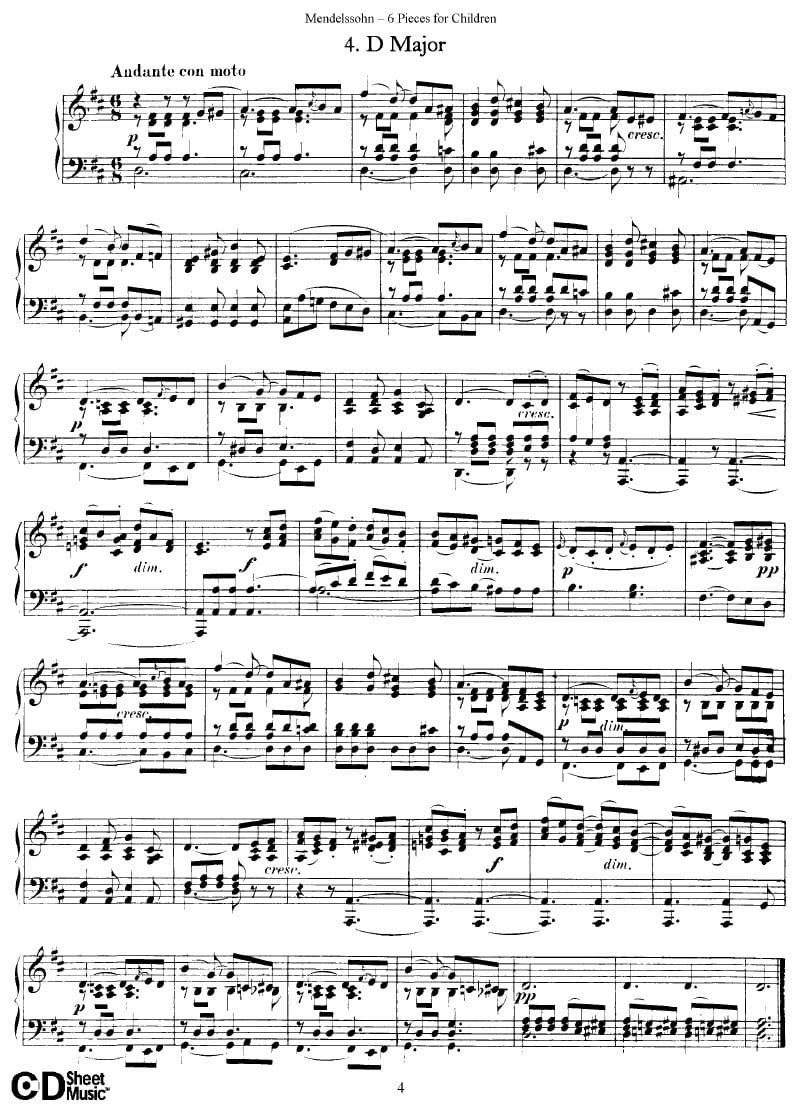 Preview of Kinderstücke: No. 4 in D Major