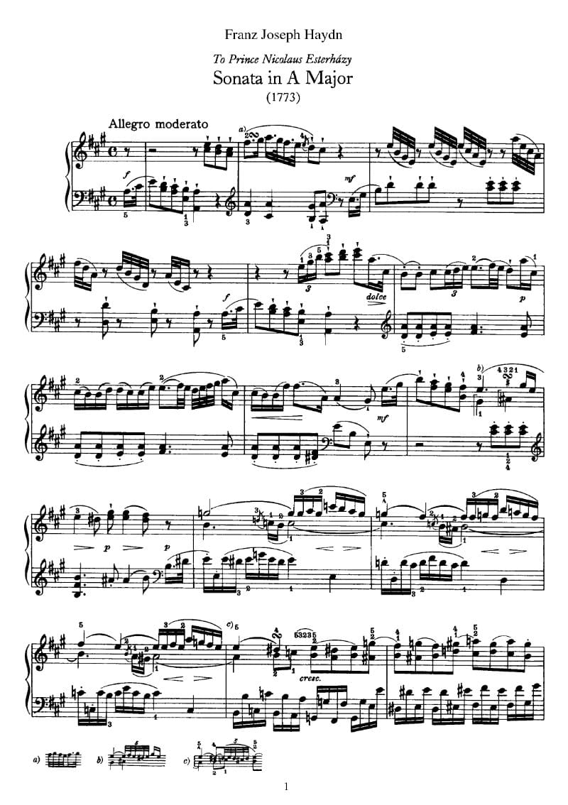Preview of Keyboard Sonata in A major
