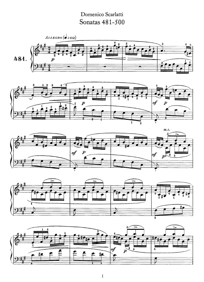 Preview of Keyboard Sonata in F-sharp minor, K. 25