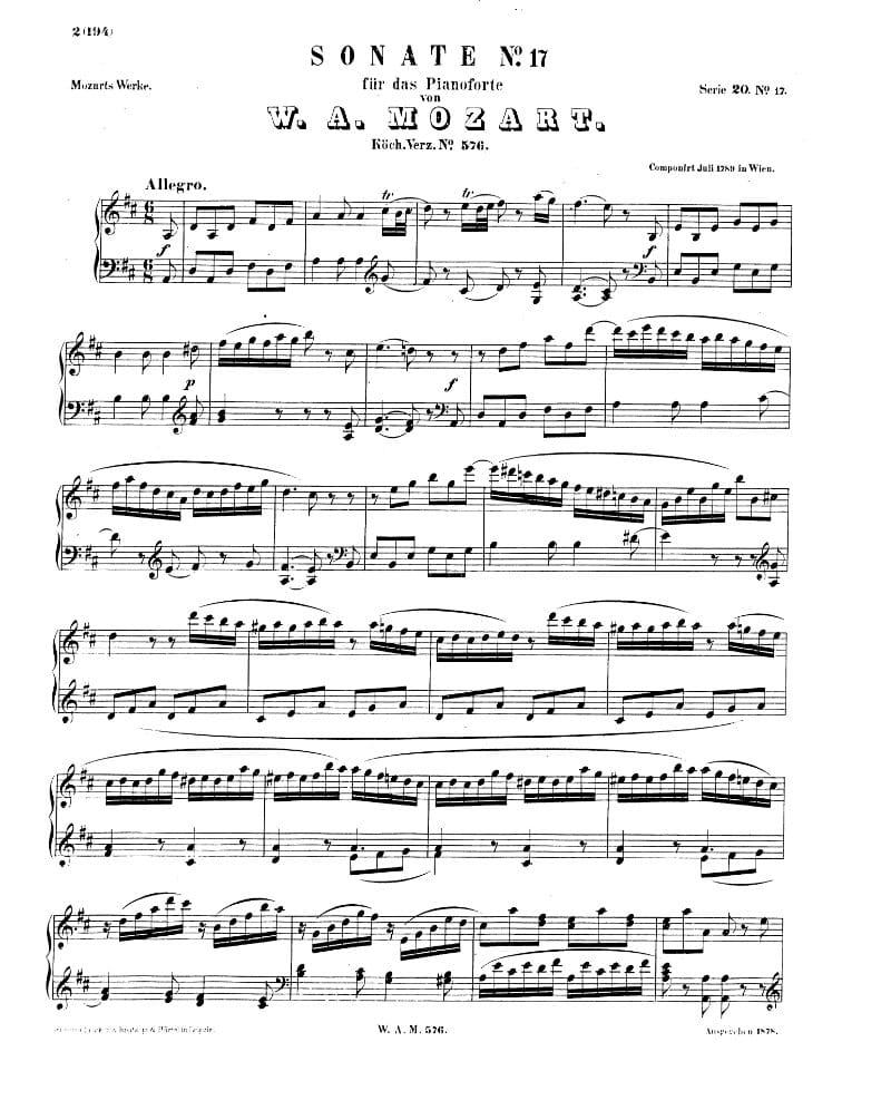 Preview of Piano Sonata No. 18 in D Major