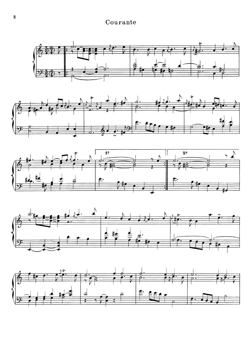 Preview of Deuxième Courante in A minor