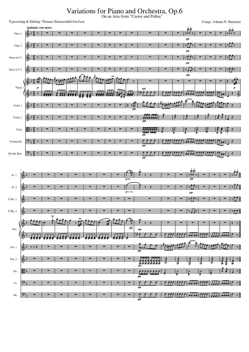 Preview of Variations on Vogler's 'Castor and Pollux'