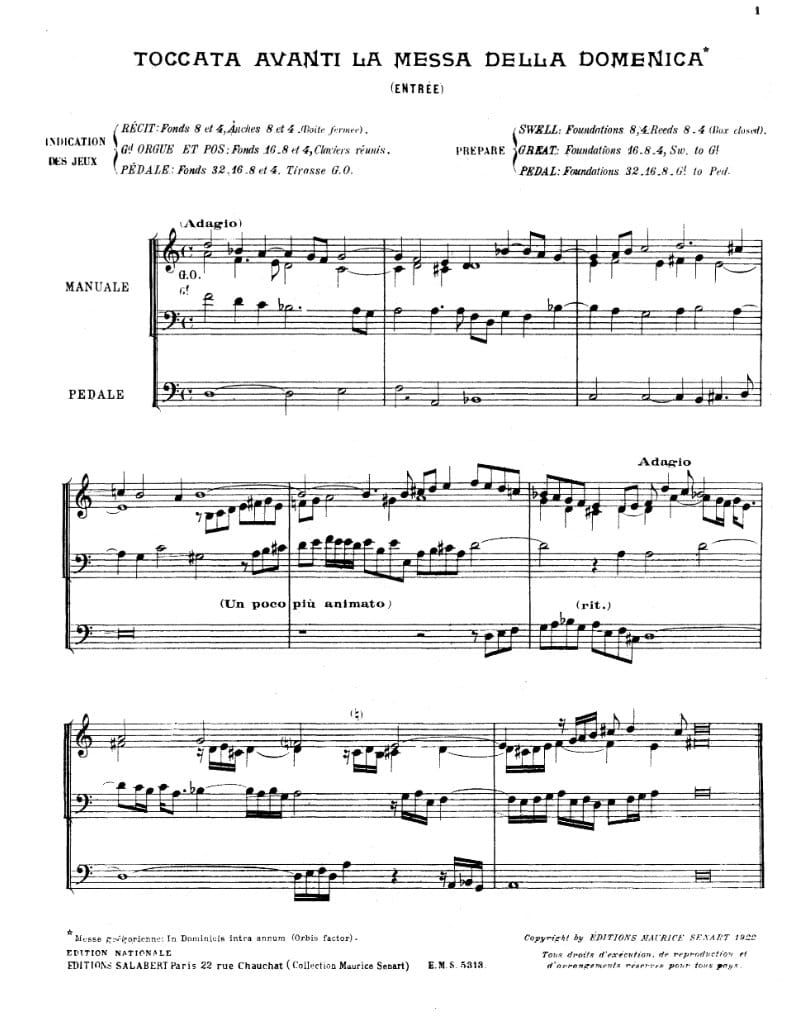 Preview of Toccata avanti la Messa della Domenica