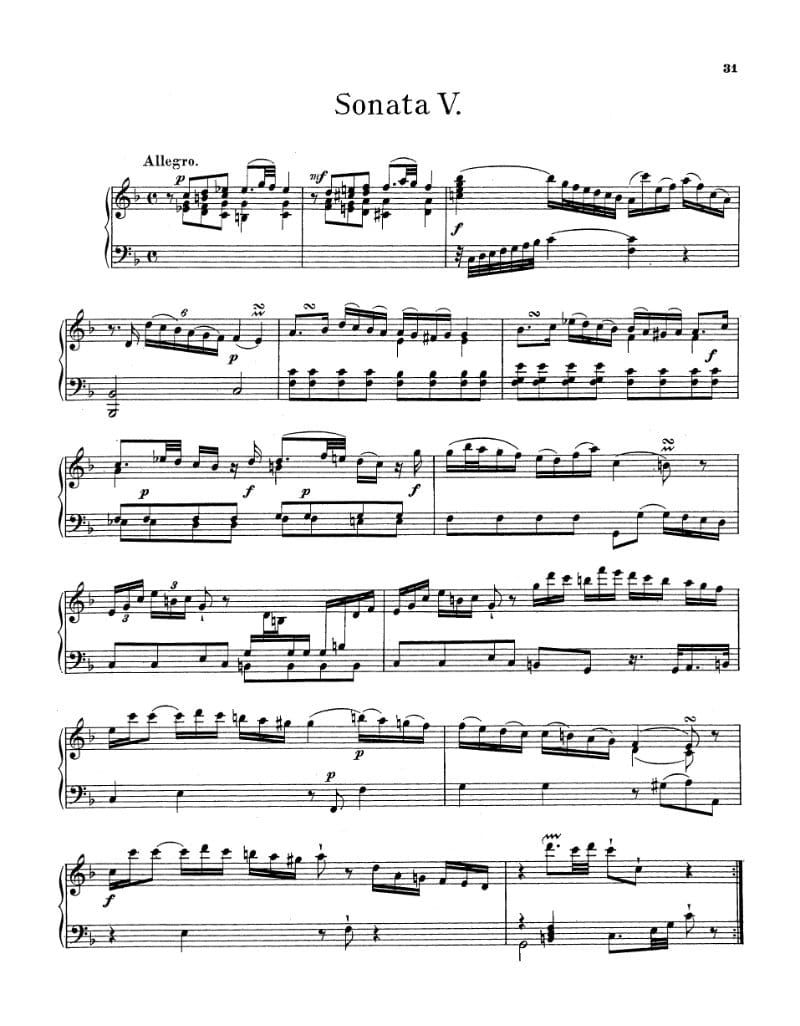 Preview of Keyboard Sonata in F Major, Wq. 55/5