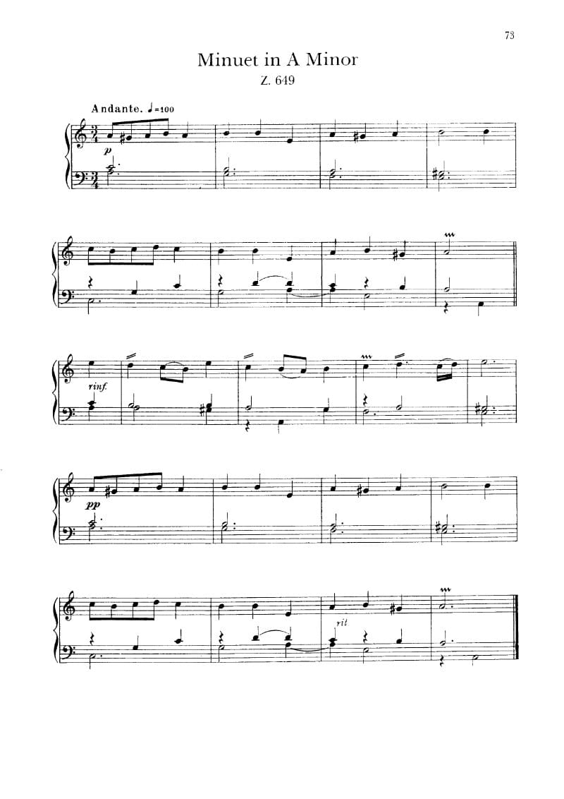 Preview of Minuet in A minor