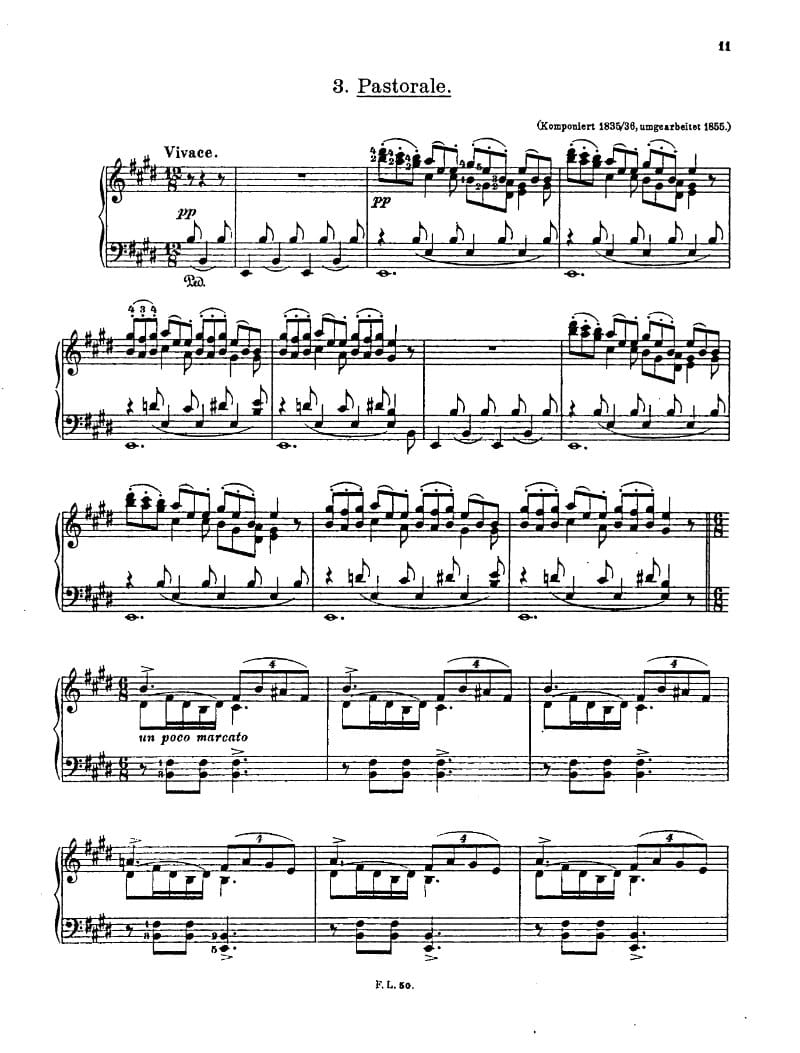 Preview of Années de pèlerinage I: Suisse, S. 160: No. 3 Pastorale