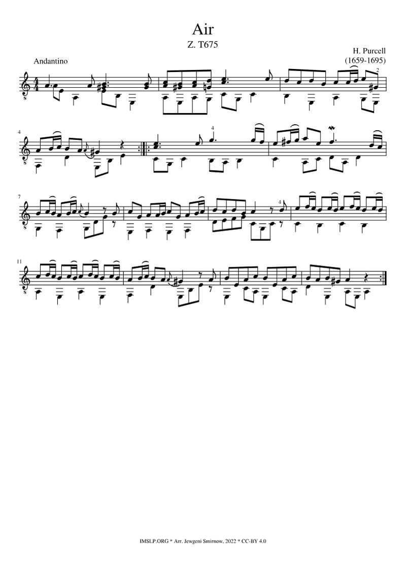 Preview of Air in D minor