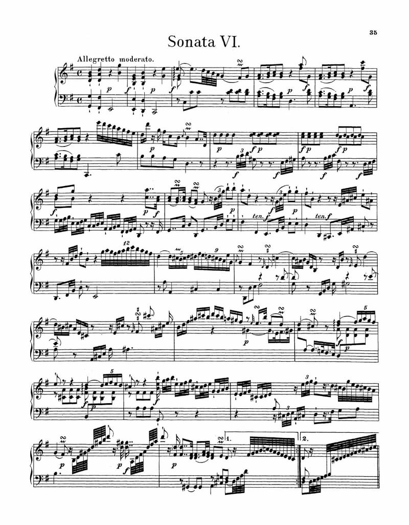 Preview of Keyboard Sonata in G Major, Wq. 55/6
