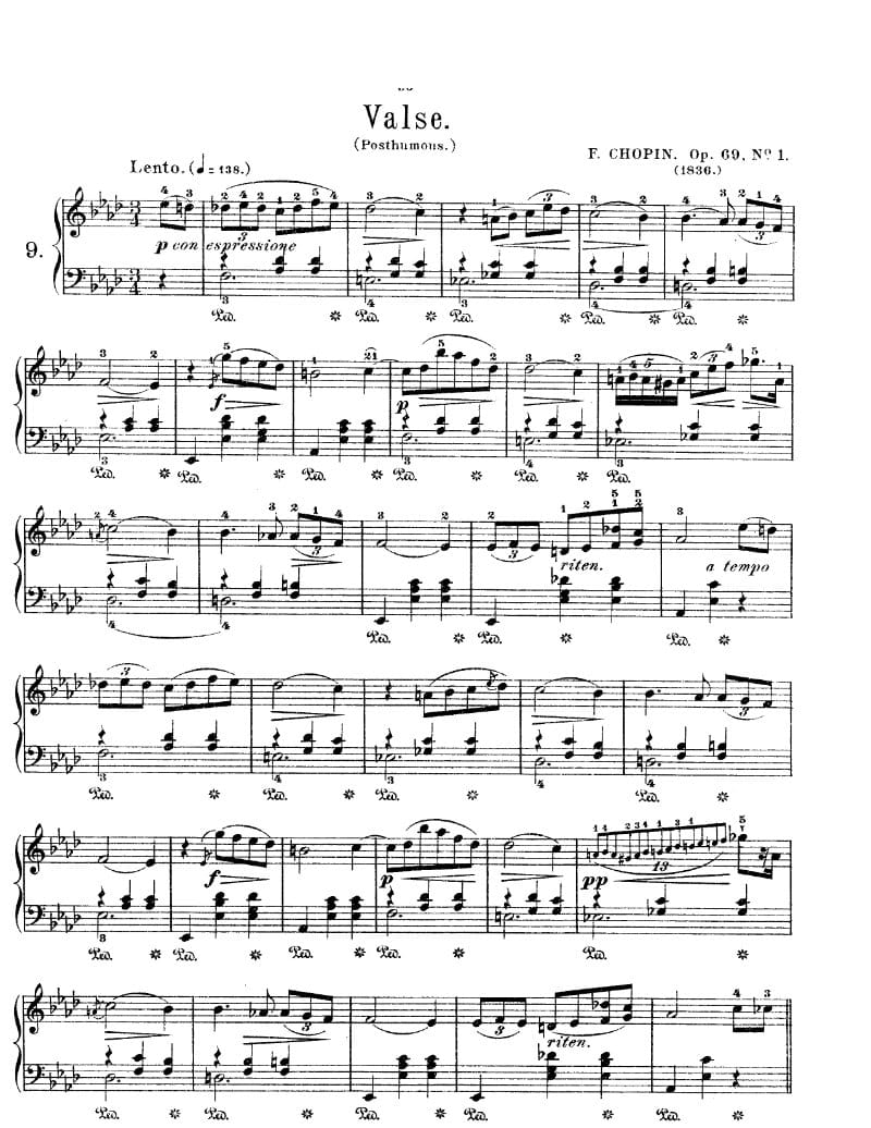 Preview of Waltz in A-flat Major (Valse de l adieu)