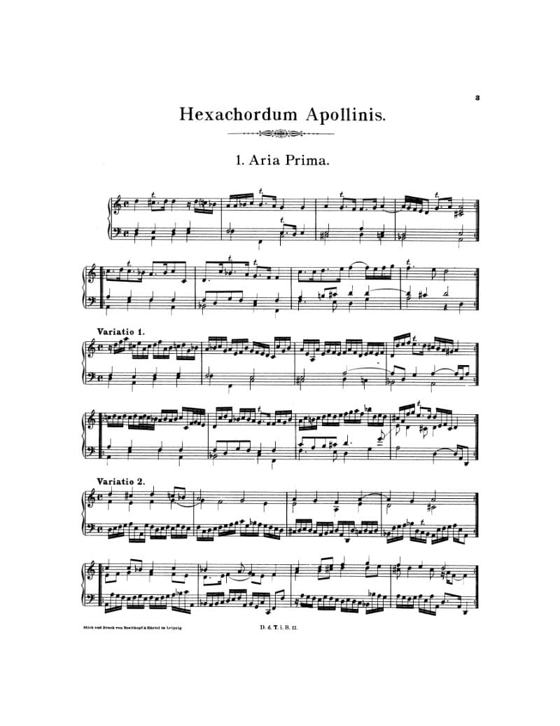 Preview of Aria and 6 Variations in D minor (Hexachordum Apollinis)