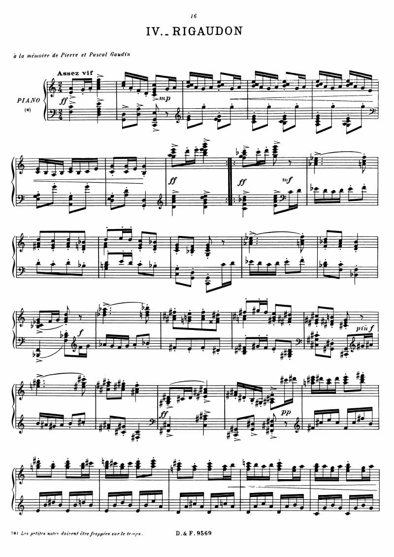 Preview of Le tombeau de Couperin: Rigaudon