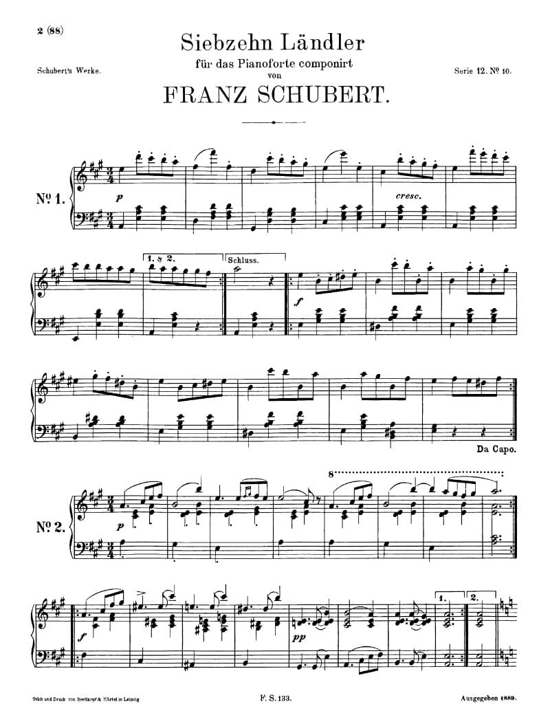 Preview of 17 Ländler, D. 366
