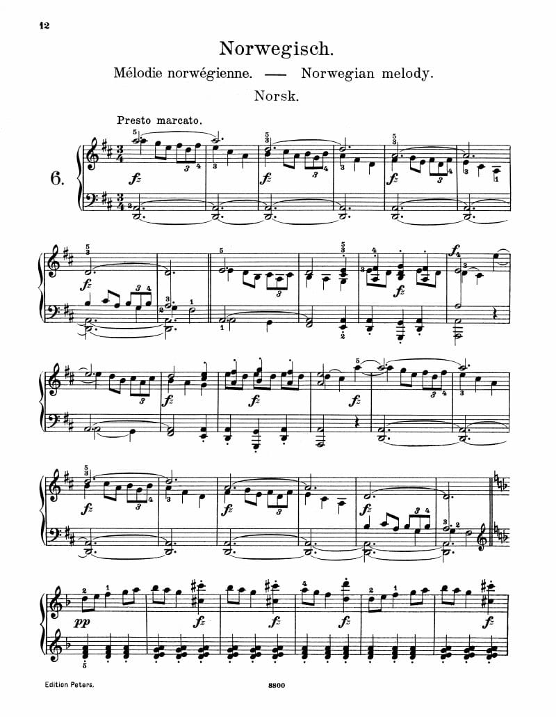 Preview of Lyric Pieces: Norwegian Melody