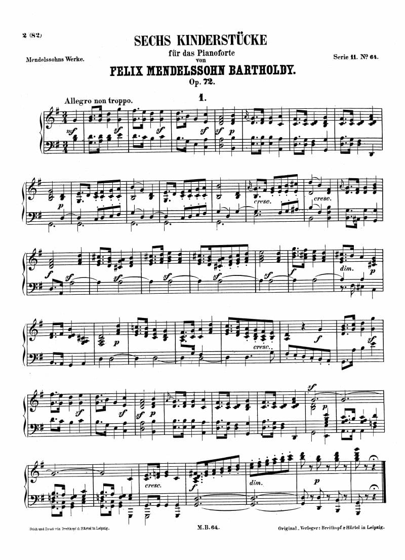 Preview of Kinderstücke: No. 1 in G Major