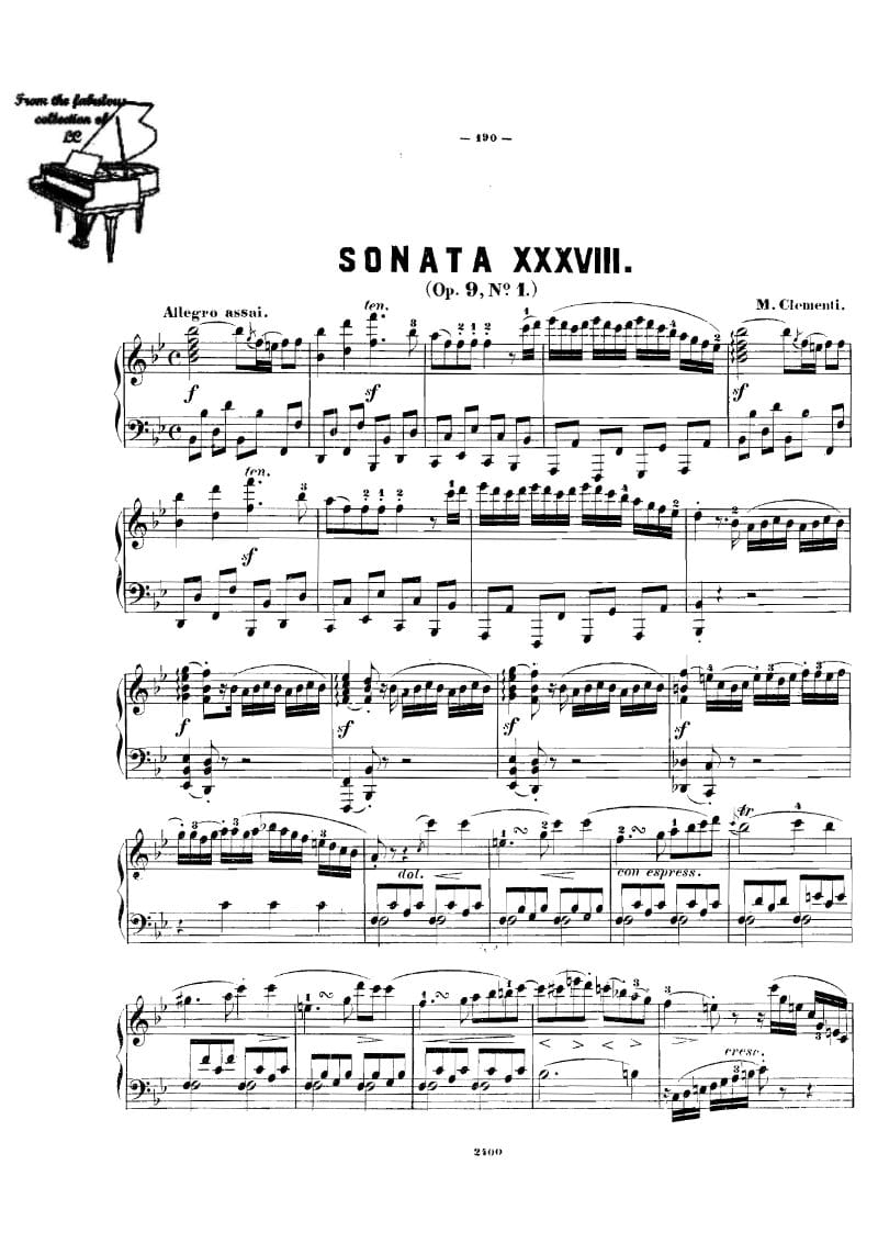Preview of Piano Sonata in B-flat Major, Op. 9 No. 1