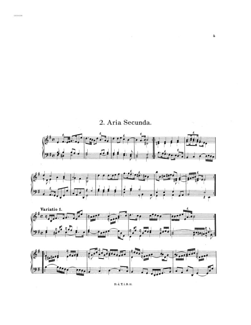 Preview of Aria and 5 Variations in E minor