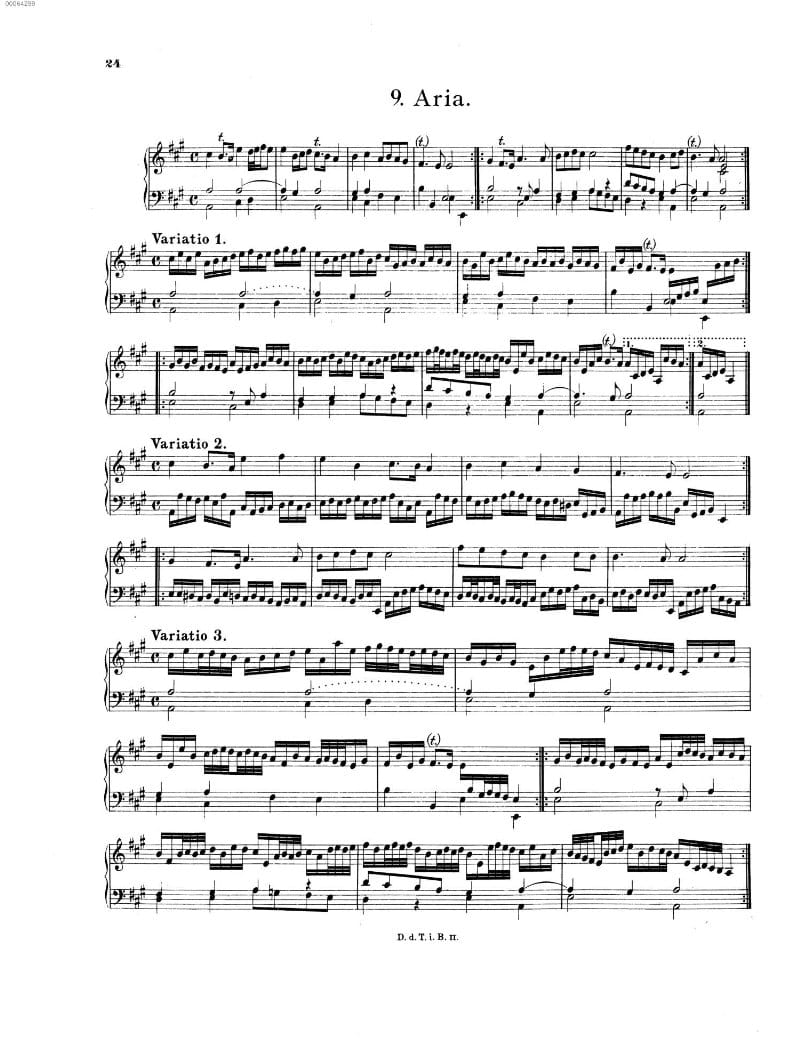 Preview of Aria and 3 Variations in A major