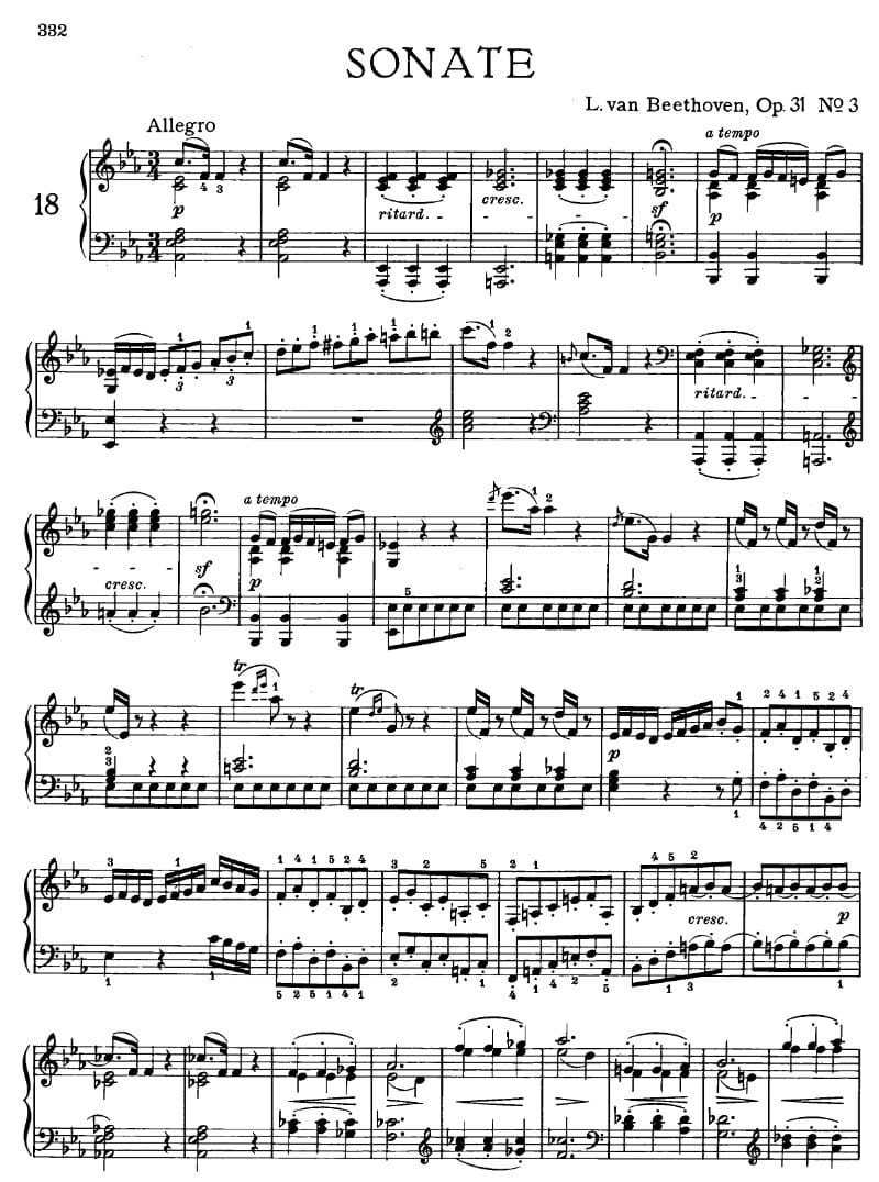 Preview of Sonata No. 18 in E-flat Major