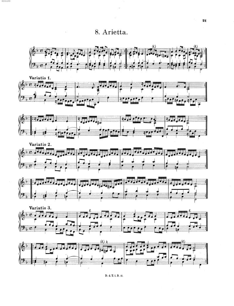 Preview of Arietta and 9 Variations in F major