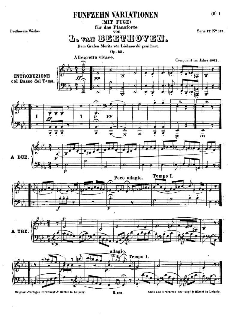 Preview of Variations and Fugue in E-flat major (Eroica Variations), Op. 35