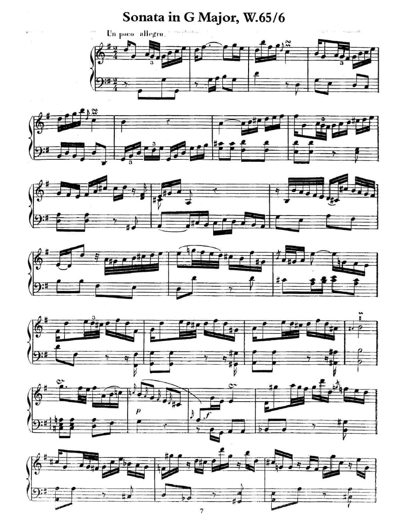 Preview of Keyboard Sonata in G major, H.15