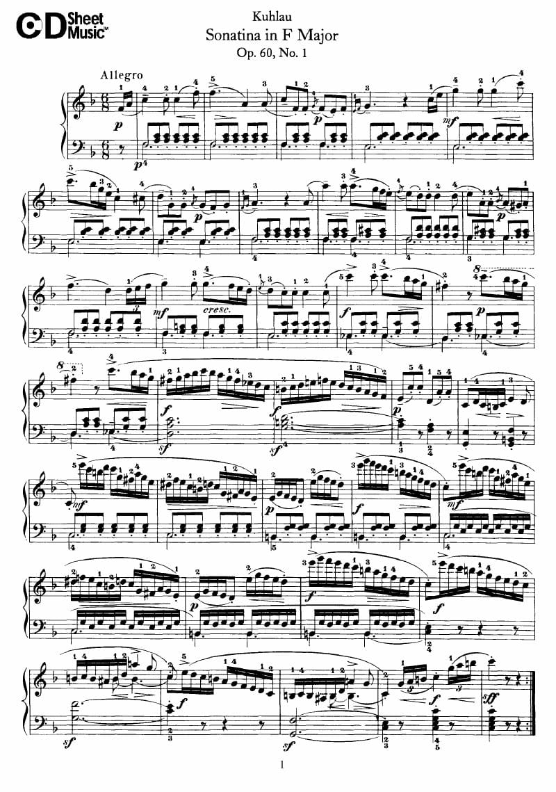 Preview of Sonatina with Variations in F major