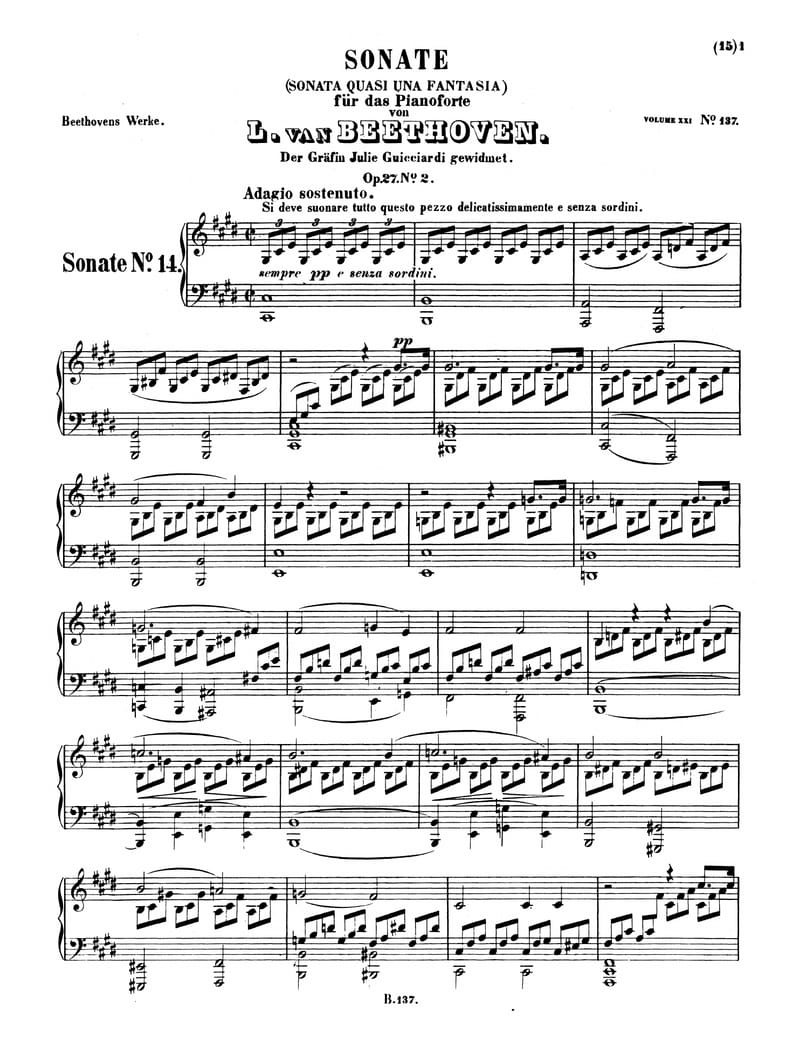 Preview of Piano Sonata No. 14 in C-sharp Minor (Moonlight)