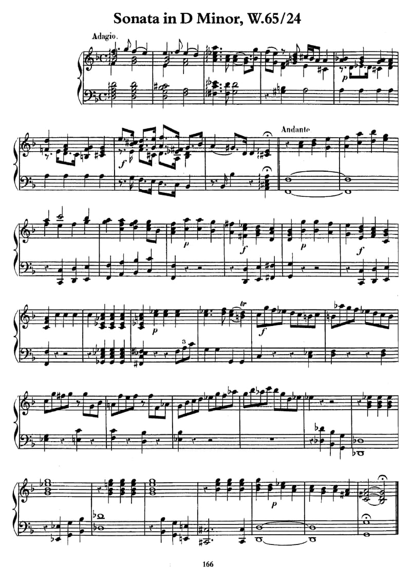 Preview of Keyboard Sonata in D minor, H.60
