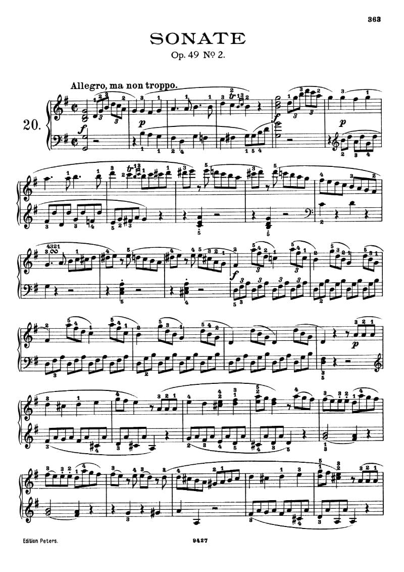 Preview of Sonata No. 20 in G major