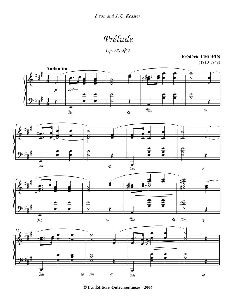 Preview of Prelude in A Major, Op. 28 No. 7