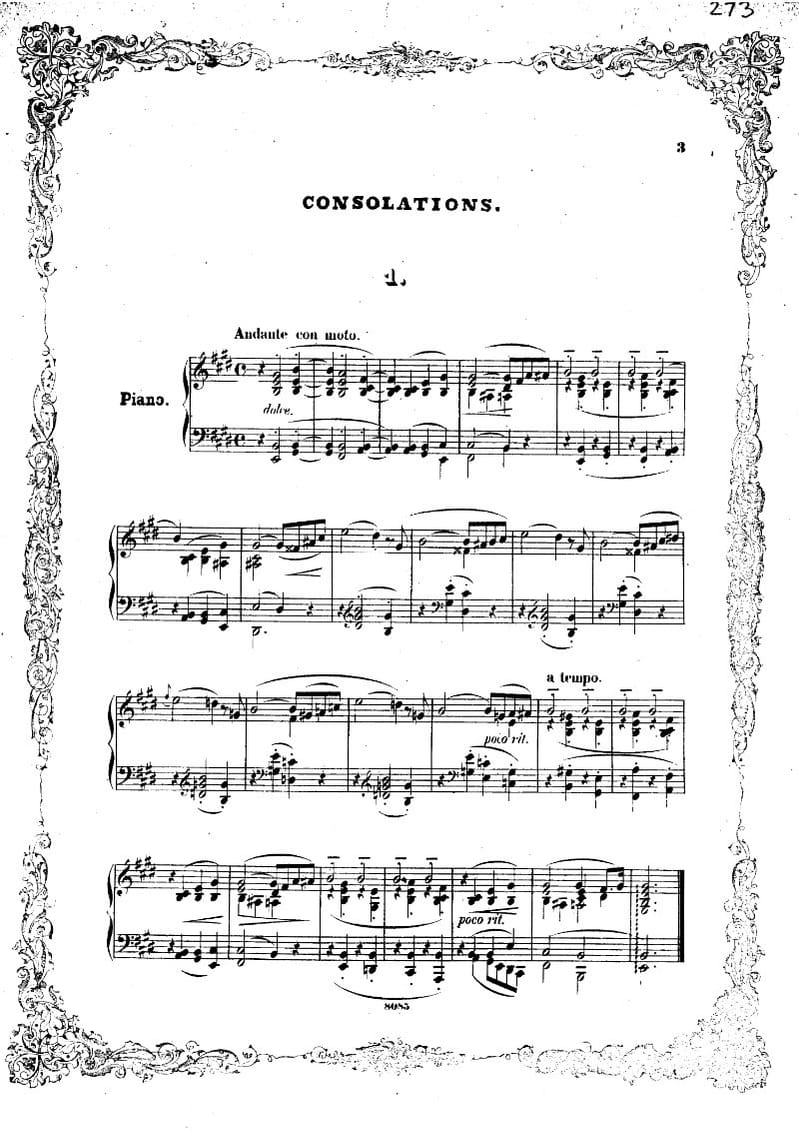 Preview of Consolation No. 1 in E Major, S. 172/1