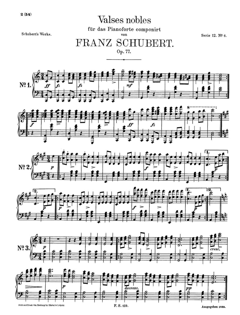 Preview of 12 Valses Nobles, D. 969 (Op. 77)
