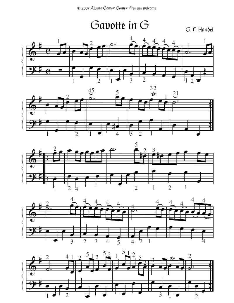 Preview of Gavotte in G Major, HWV 491