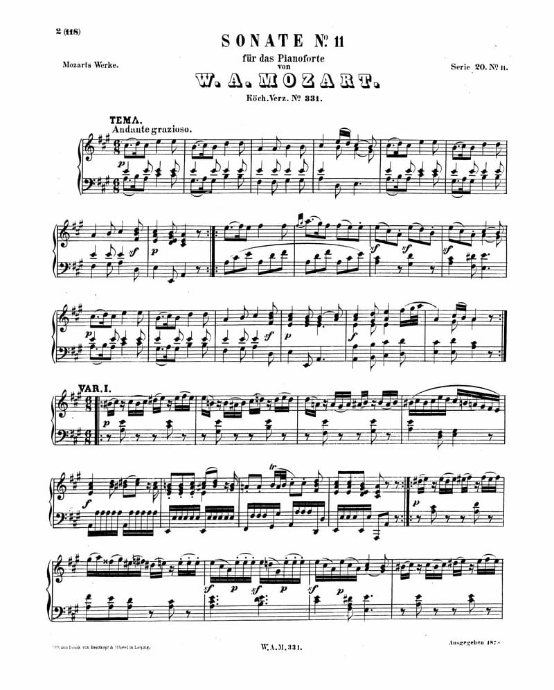 Preview of Sonata in A Major (Turkish March)