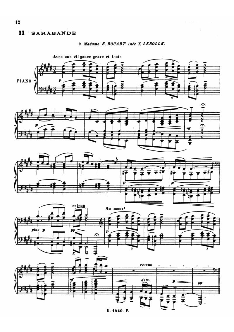 Preview of Pour le piano - Sarabande