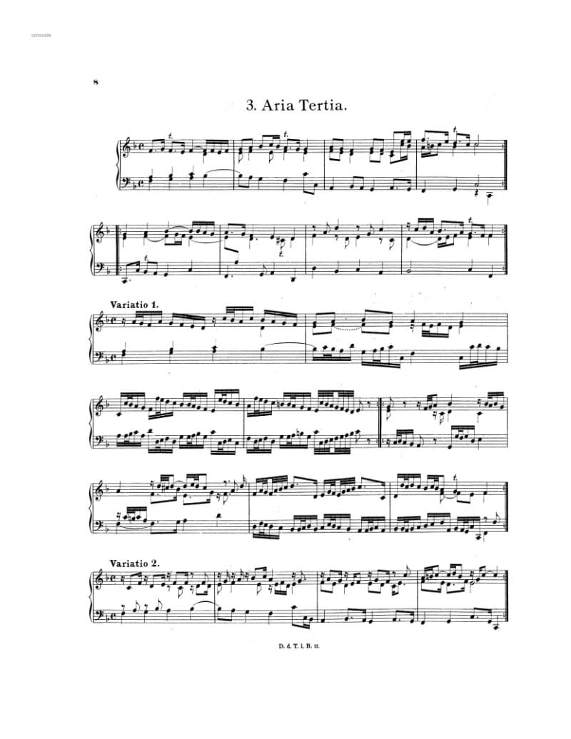 Preview of Aria and 6 Variations in F major
