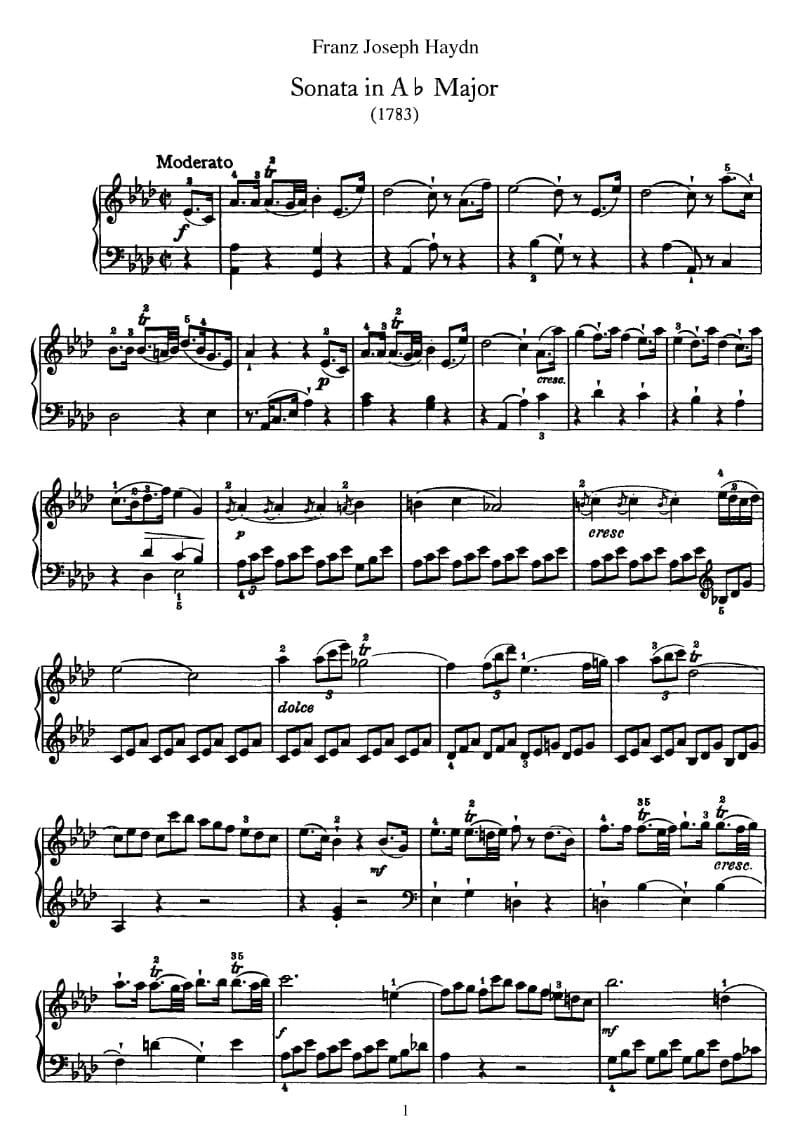 Preview of Keyboard Sonata in A-flat major