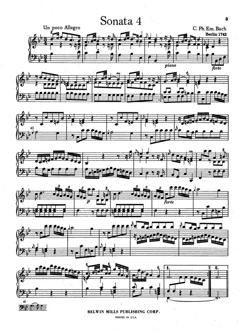 Preview of Württemberg Sonata No. 4 in B-flat major