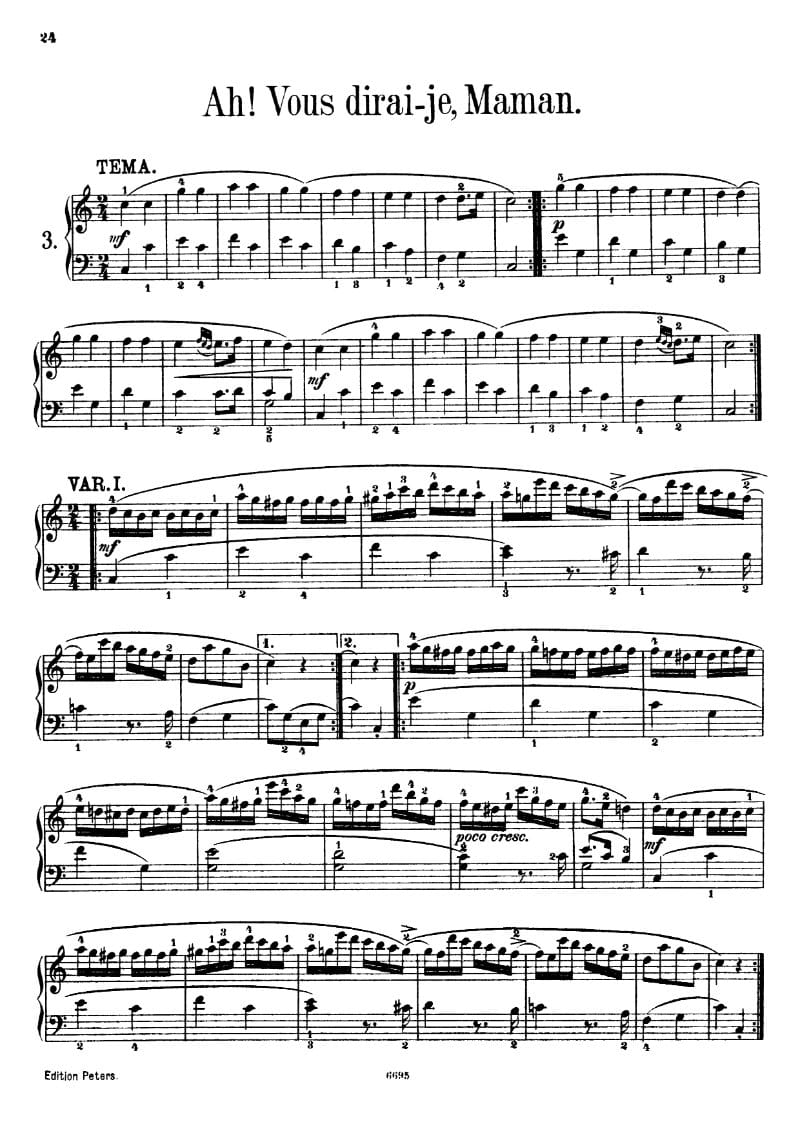 Preview of 12 Variations on 'Ah, vous dirai-je maman'