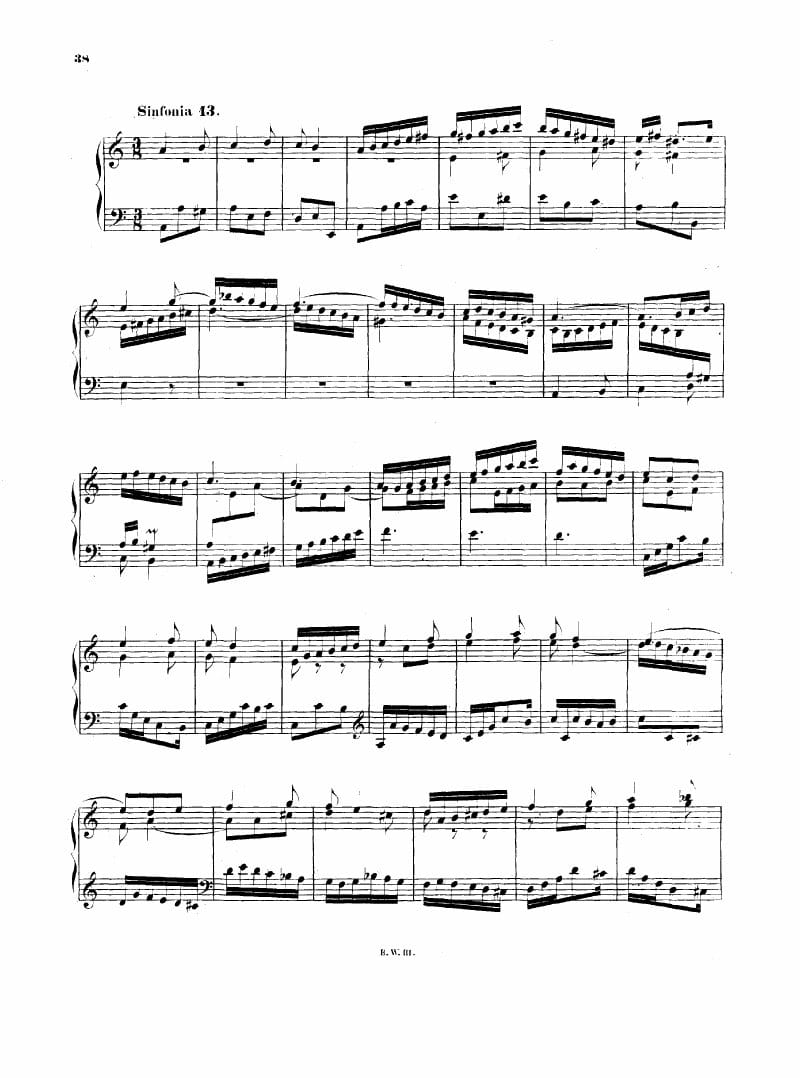 Preview of Sinfonia No. 13 in A Minor