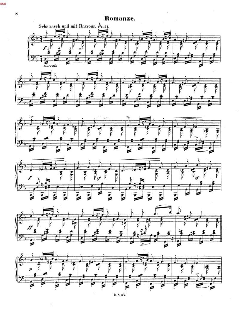 Preview of 4 Klavierstücke: No. 3, Romanze