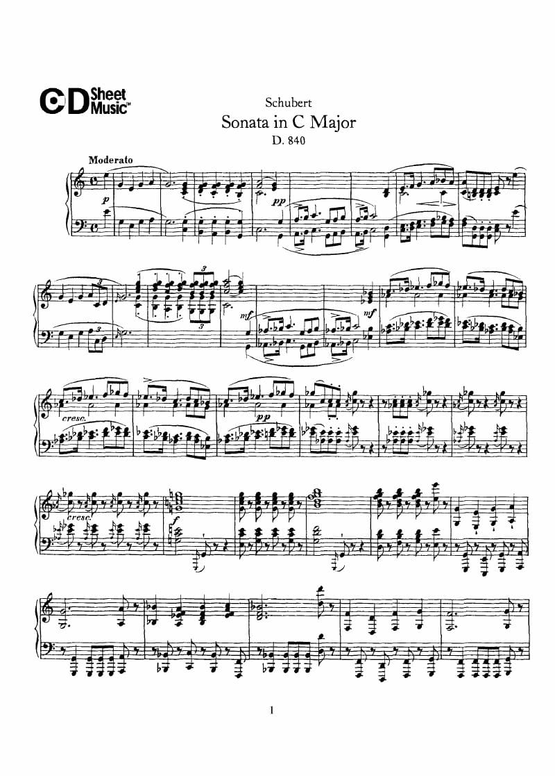 Preview of Piano Sonata in C Major 'Reliquie', D. 840