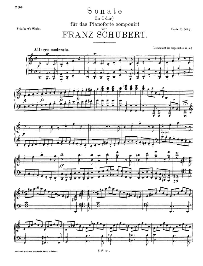 Preview of Piano Sonata in C Major, D. 279
