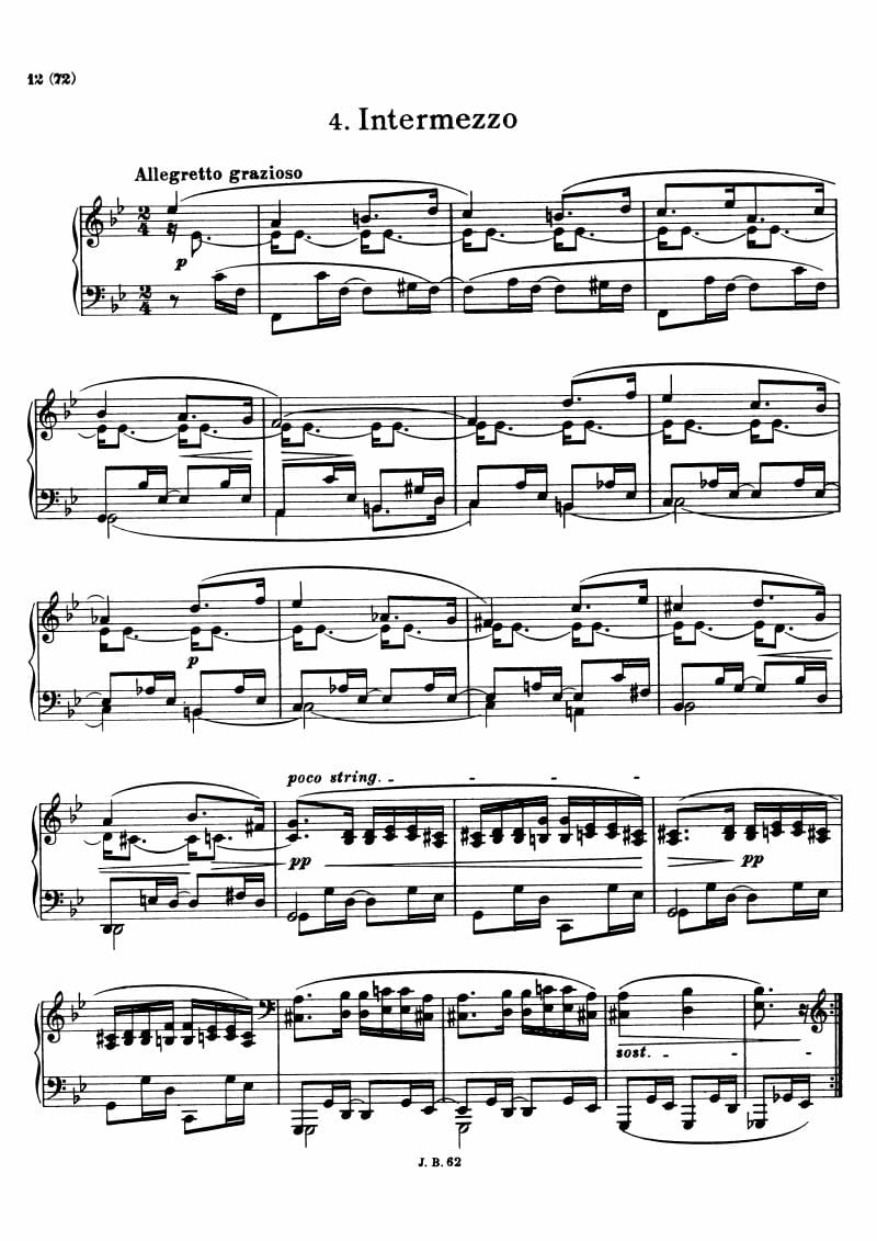 Preview of 8 Klavierstücke, Op. 76: No. 4 Intermezzo in B-flat Major