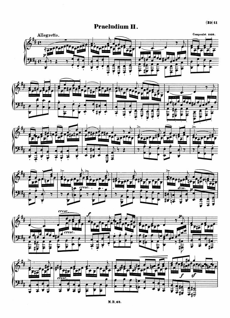 Preview of Prelude and Fugue in D major, Op. 35 No. 2