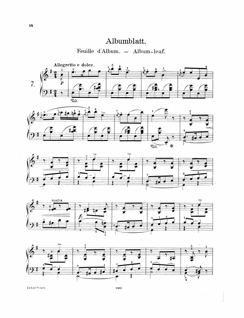 Preview of Lyric Pieces: Albumblatt