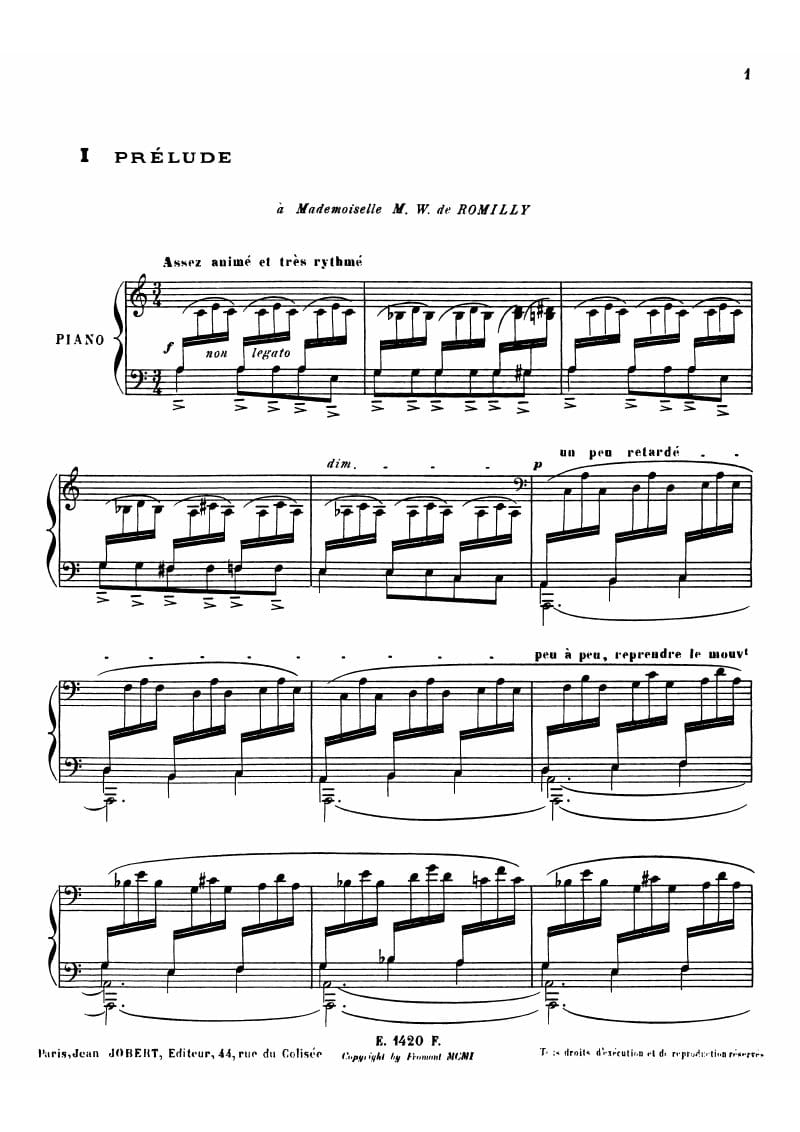 Preview of Pour le piano - Prélude