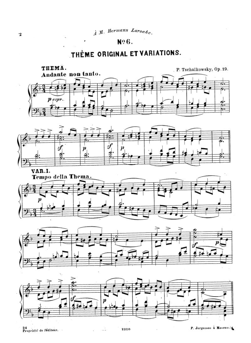 Preview of 6 Pieces: No. 6 Thème original et variations