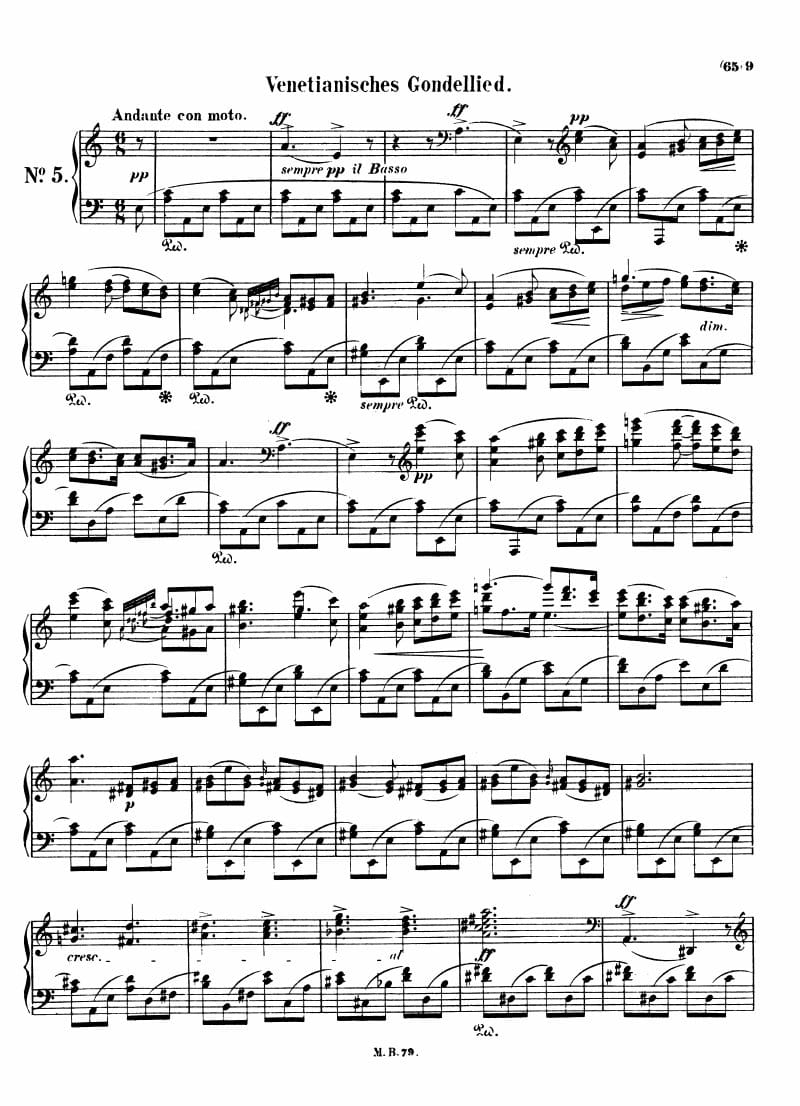 Preview of Songs Without Words: Venetian Gondola Song No. 3